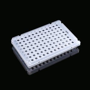 0.1ml 96 Well PCR Plate, Semi Skirt, Clear, A1 notch, for ABI machine (ABI Equivalent N801-0560)