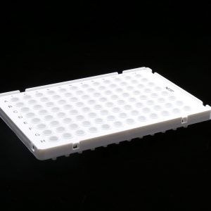 0.1 mL 96 Well PCR Plate, Full Skirt, White, H1 Notch