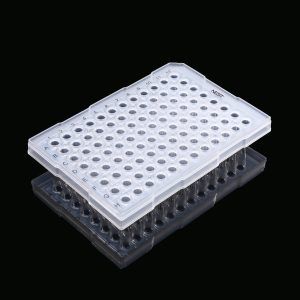 0.2ml 96 Well PCR Plate, Semi Skirt, Clear, A12 notch