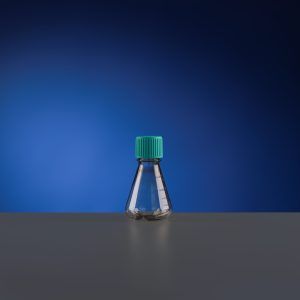 125ml PETG Erlenmeyer Flask, Flat bottom, Plug Seal Cap, Sterile