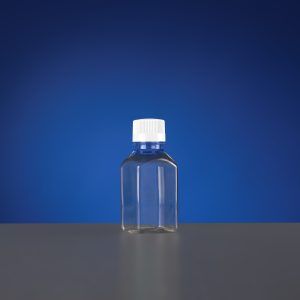 250mL PETG Square Storage Bottle with Bi-directional Transfer Cap with TPE Tube (60cm  1/4" ID  3/8" OD), Female Luer Lock Connector with Luer Plug, Vent Filter (0.22 μm  Φ24mm), Sterile