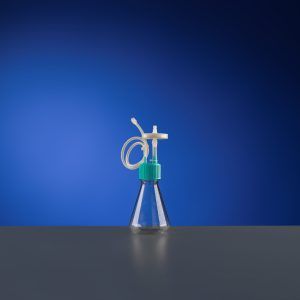 1000 mL Erlenmeyer Flask with Bi-Directional Transfer Cap, TPE Tube  (50cm1/8" ID 1/4" OD), Heat seal , Vent Filter (0.22 μm  13.8cm2), Sterile