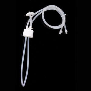 2L PETG Square Storage Bottle Transfer Cap, Bi-Directional Transfer Cap with TPE Tube (60cm, 1/4" ID, 3/8" OD), Female Luer Connector with Male Sealing Plug Vent Filter(0.22 µm, Membrane Area 13.8cm²), without Bottle, Sterile