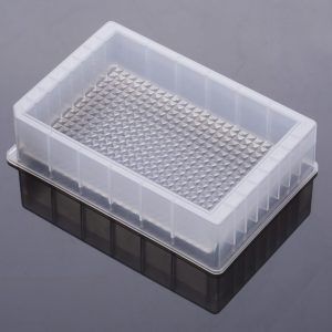 Reservoir microplates without caps, single well, 384 troughs, medium profile 44.5mm height90ml, non-Sterile