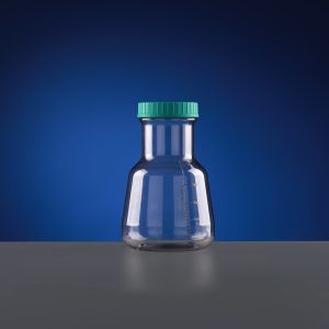 3L PC Wide-mouth High Efficiency Erlenmeyer Flask, with Baffles, Seal Cap, Sterile