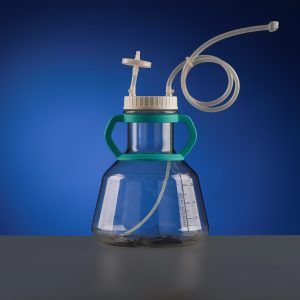 5L High Efficiency Erlenmeyer Flask with Large Membrane Size Bi-directional Transfer Cap with TPE Tube (60cm 1/8" ID 1/4" OD), Sterile