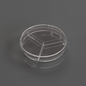 100 x 15 mm Petri Dish, Y-Plate (3-section), stackable, sterile