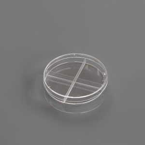 100 x 15 mm Petri Dish, X-Plate (4-section), stackable, sterile