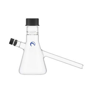 Nephelo Culture Flask, 250mL, Screw Cap w/ Rubber Liner, Side arm OD 12mm, Length 130mm
